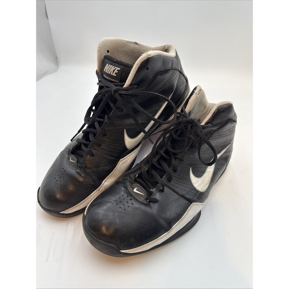 Nike Mens Size 12 Air Quick Handle Black Leather Basketball Shoes Sneakers - Picture 1 of 13